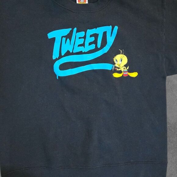 Vintage 90's Looney Toons Tweety Bird Jerry Leigh Crewneck Sweatshirt Med - Picture 2 of 6